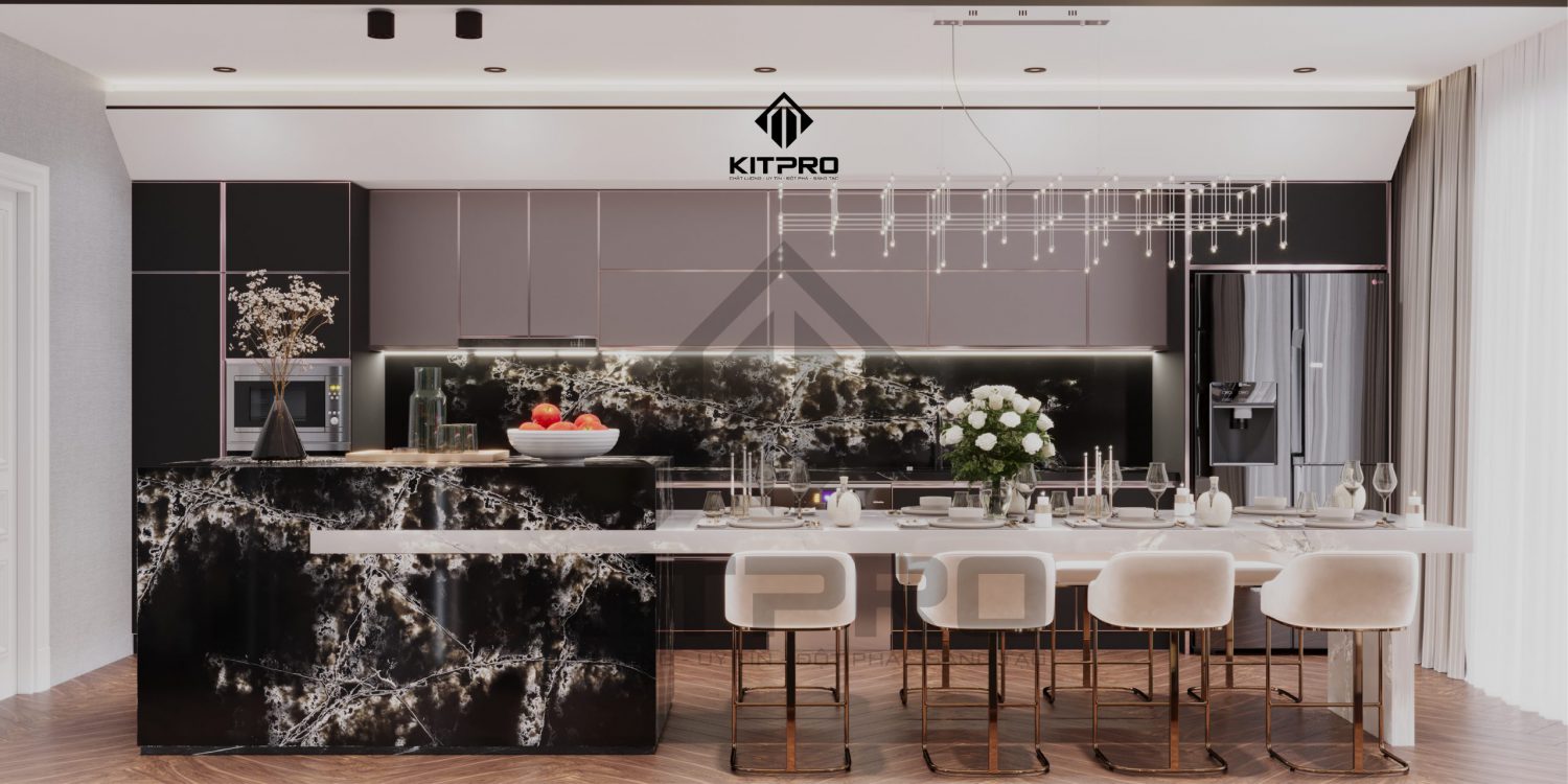 tủ bếp inox chữ L
